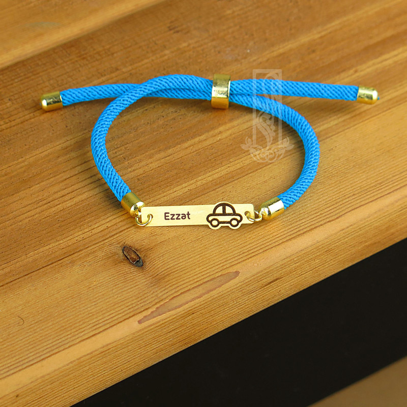 دستبند طلا 18 عیار بچگانه لیردا مدل اسم عزت 202010