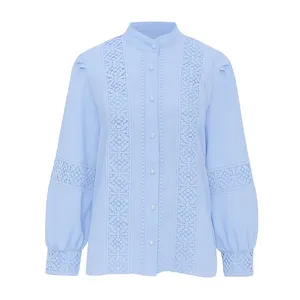 شومیز آستین بلند یقه ایستاده زنانه مدل ستاره