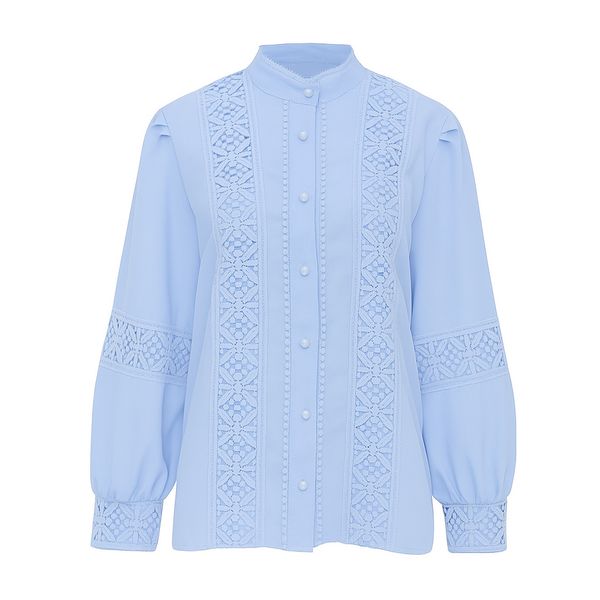 شومیز آستین بلند یقه ایستاده زنانه مدل ستاره