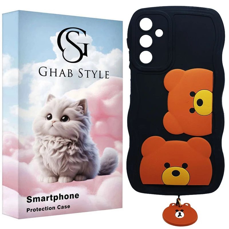 کاور قاب استایل مدل bear مناسب برای گوشی موبایل سامسونگ Galaxy A24 / A24 5Gبه همراه بندآویز
