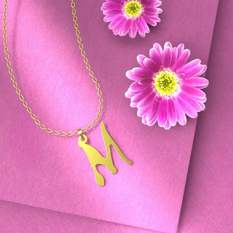 گردنبند طلا 18 عیار زنانه مدوپد مدل حرف M کد H3-1-1481