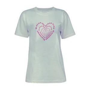 تی شرت آستین کوتاه زنانه مدل BLACKPINK کد L180 رنگ طوسی