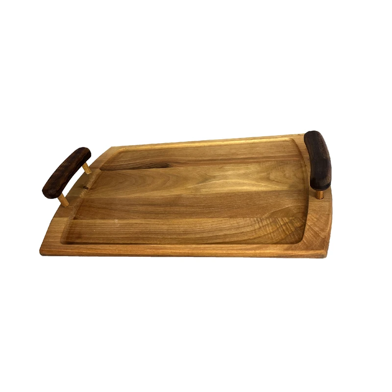 سینی دسته دار مدل دسته چوبی سایز 42 * 27 سانتی متر