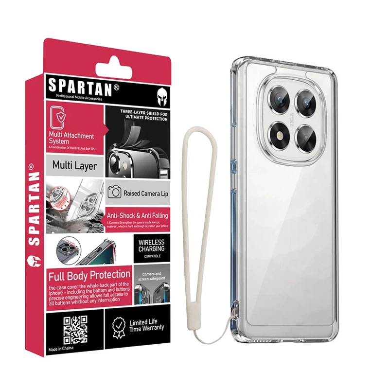 کاور اسپارتان مدل Airbag Space Strap مناسب برای گوشی موبایل شیائومی Redmi Note 14 Pro 5G/ Poco X7 به همراه بند