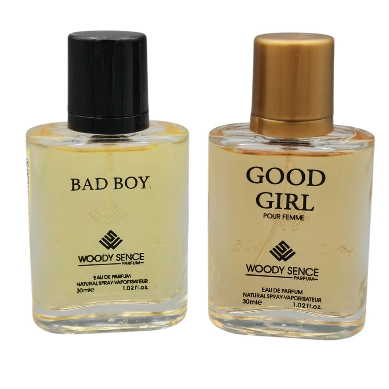 عطر جیبی مردانه وودی سنس مدل BD BOY حجم 30 میلی لیتر به همراه عطر جیبی وودی سنس مدل GOOD GIRL