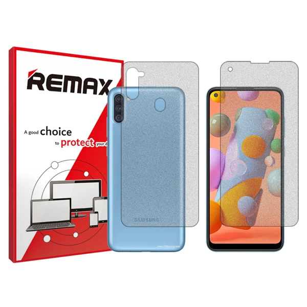 محافظ صفحه نمایش مات ریمکس مدل HyMTT مناسب برای گوشی موبایل سامسونگ Galaxy A11  به همراه محافظ پشت گوشی