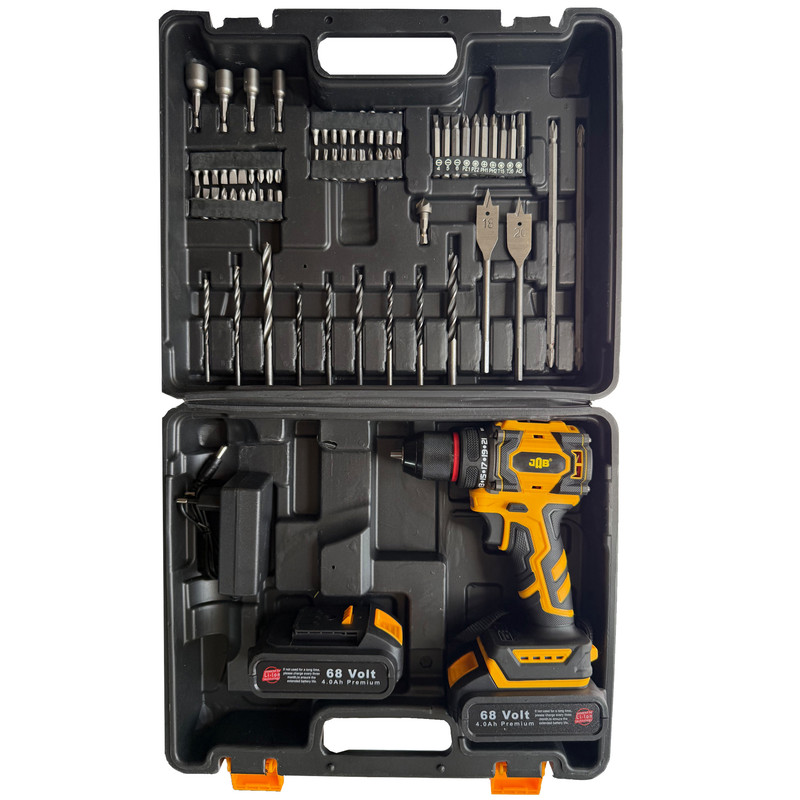 دریل پیچ گوشتی شارژی 10 میلیمتر 68 ولت جاب مدل JB-68 MAX EDITION مجموعه 40 عددی