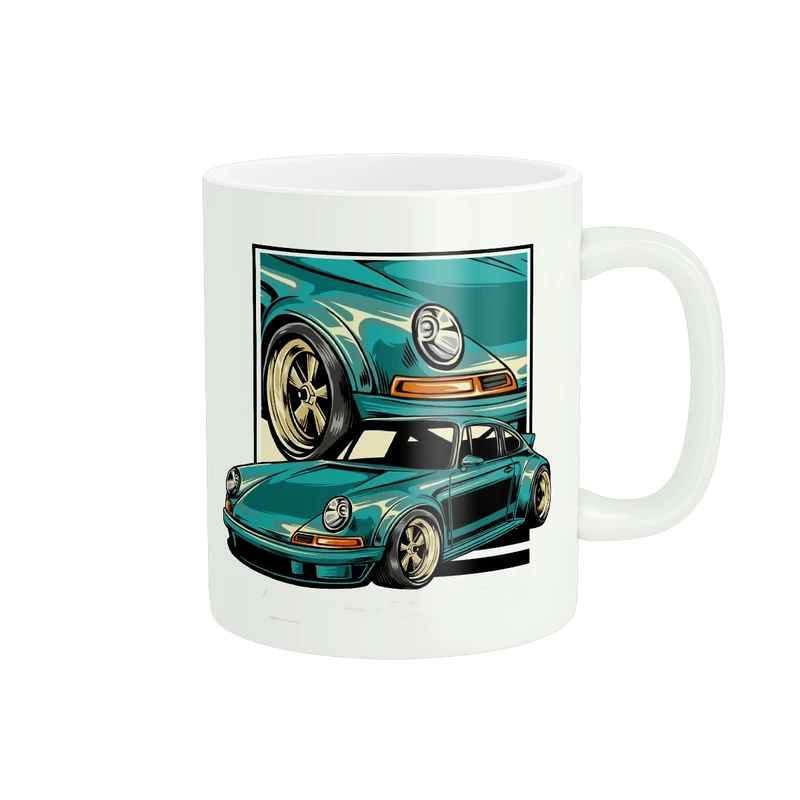 ماگ پادآفرین مدل ماشین پورشه porsche 911 کارتونی کد 018