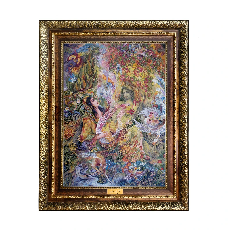 تابلو فرش ماشینی نقش نگار رضوی طرح مینیاتور کد 539H