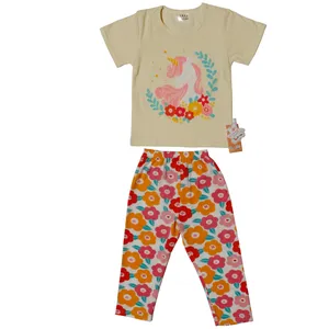 ست تی شرت و شلوار دخترانه مدل یونی