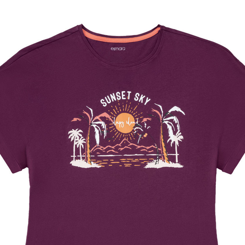 تی شرت آستین کوتاه زنانه اسمارا مدل Sunset