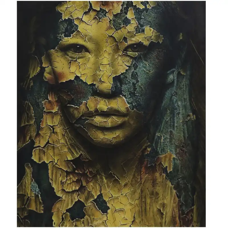 تابلو نقاشی مدادرنگی مدل درخت زندگی