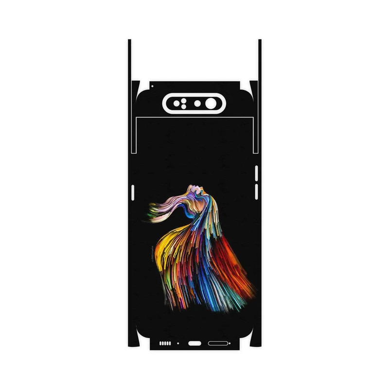 برچسب پوششی ماهوت مدل Rainbow Hair Digital Art-FullSkin مناسب برای گوشی موبایل سامسونگ Galaxy A80