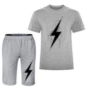 ست تی شرت آستین کوتاه و شلوارک مردانه مدل رعد و برق A139