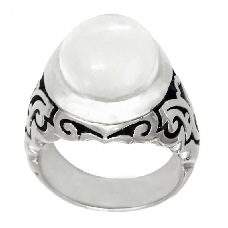 انگشتر نقره مردانه مدل دُر نجف رکاب دست ساز کد KAM-020