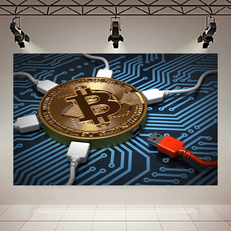 تابلو بوم طرح مخمل بیت کوین مدل اتصال دیجیتال کد AR3048