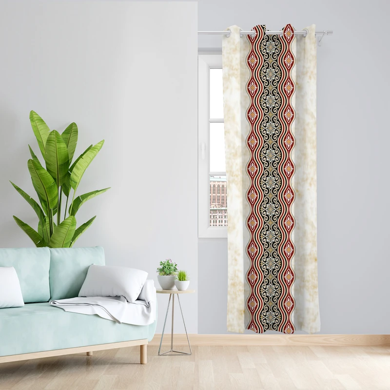 پرده طرح حاشیه مدل مخمل پانچی کد 4283 z سایز 140x200 سانتی متر