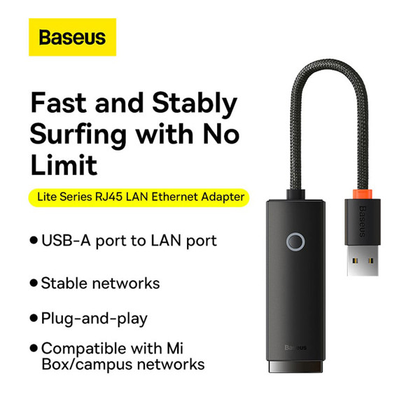 مبدل USB به LAN باسئوس مدل WKQX0000 100Mbps