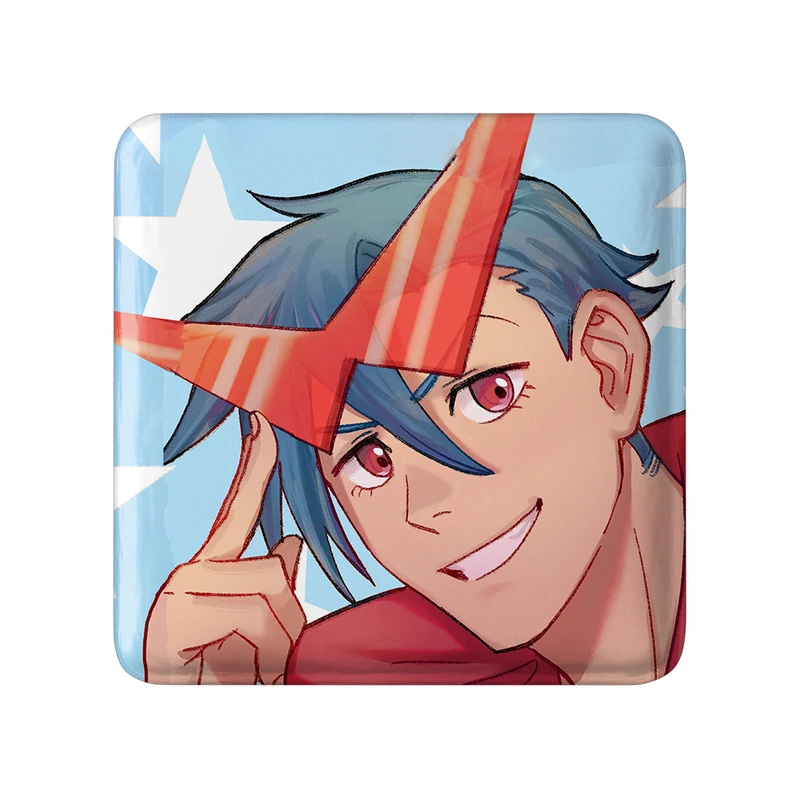 پیکسل خندالو طرح کامینا و انیمه گورن لاگان مدل مربعی کد 32317