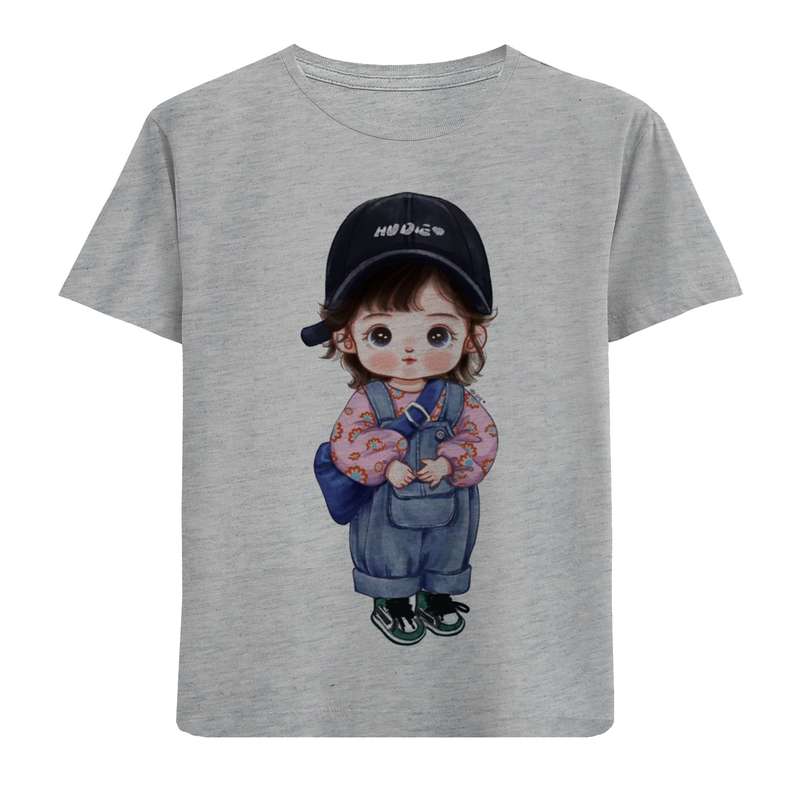 تی شرت آستین کوتاه دخترانه مدل پسرکلاه F711