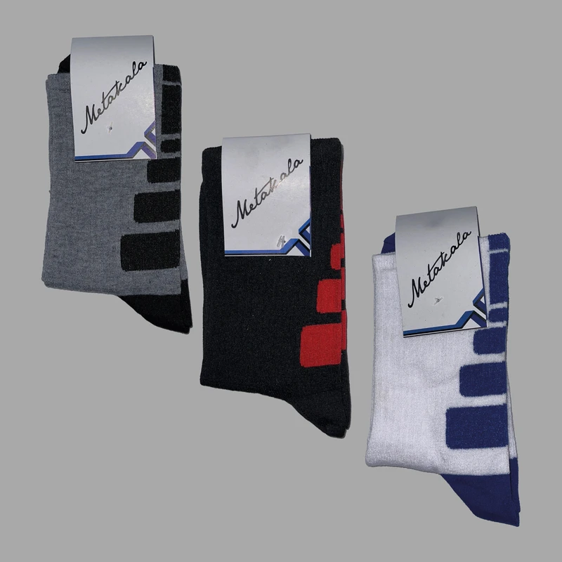 جوراب مردانه متاکالا مدل socks_F4 مجموعه 3 عددی