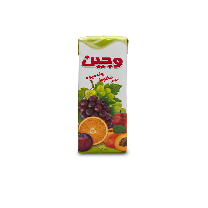 آبمیوه مخلوط چندمیوه تتراپک وجین وزن 200 سی سی