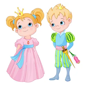 تاپر کیک طرح دختر و پسر پادشاه  کد 39 مجموعه 2 عددی