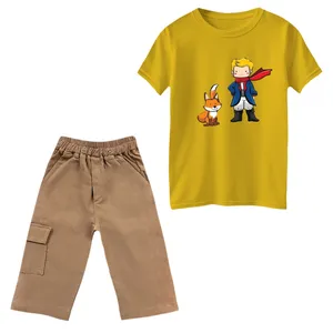 ست تی‌شرت و شلوارک پسرانه مدل شازده کوچولو و روباه کد 2