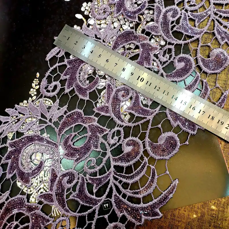 نوار یراق مدل گیپور پهن پولکی B طول 75 سانت