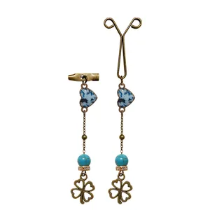 ست سنجاق سینه و گیره روسری طرح برگ کد PM008