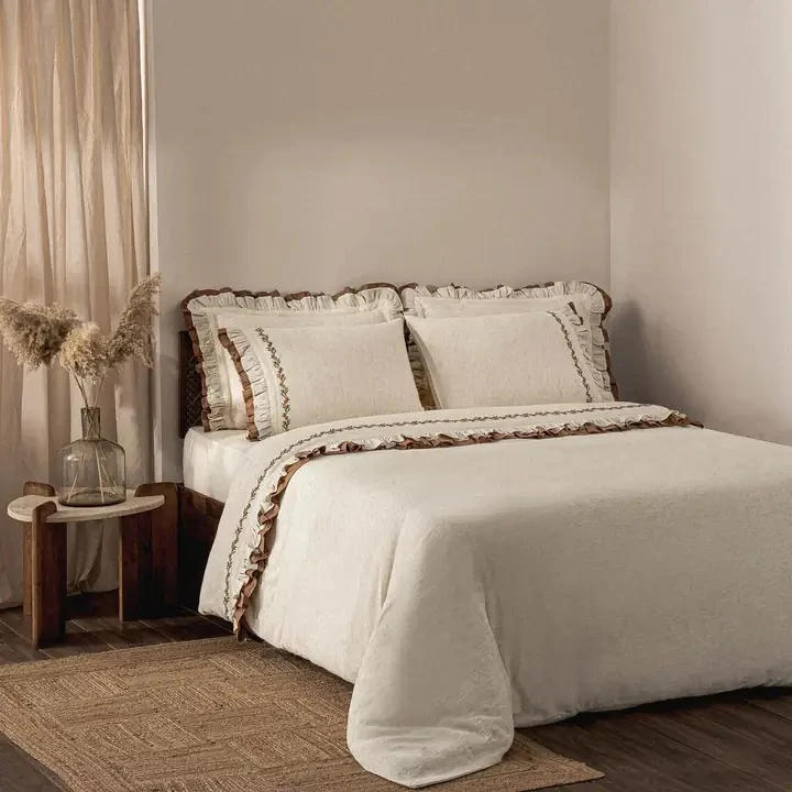 سرویس ملحفه 2 نفر 6 تکه اکوکاتن مدل مید کینگ