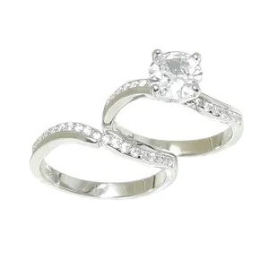 انگشتر نقره زنانه کد sj152  مجموعه دو عددی