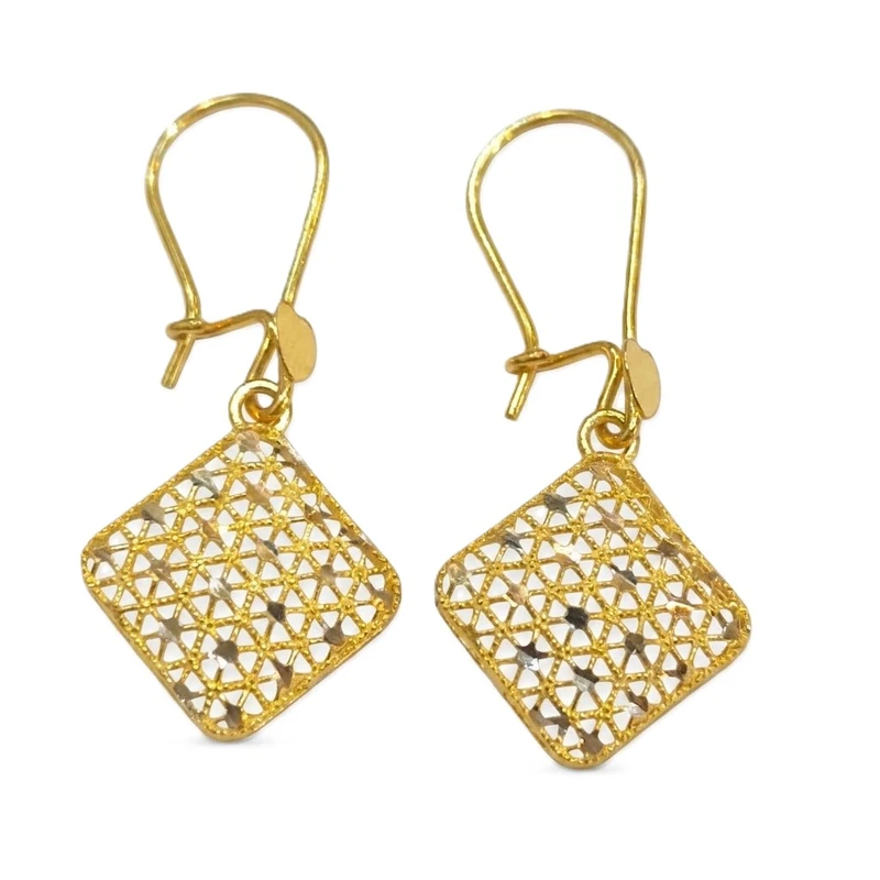 گوشواره عصایی طلا 18 عیار زنانه رضا گلد مدل Diamond Shape