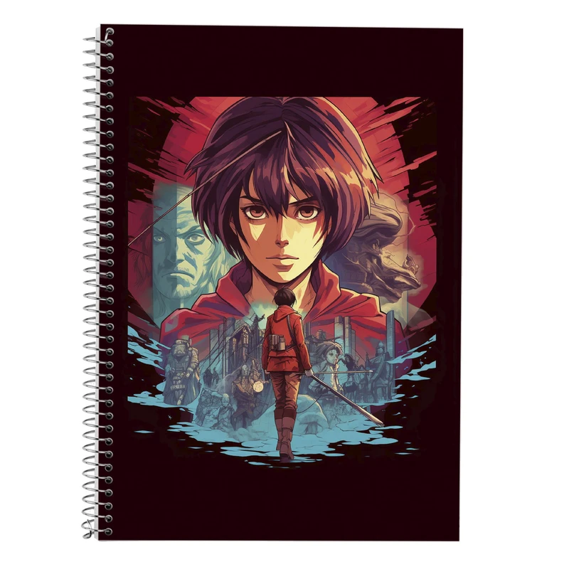 دفتر زبان 50 برگ مدوپد مدل دوخط طرح Attack on Titan کد DF10412