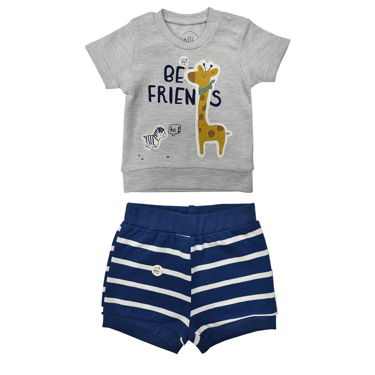 ست تی شرت و شلوار نوزادی نیلی مدل  firend s 2022 -  - 1