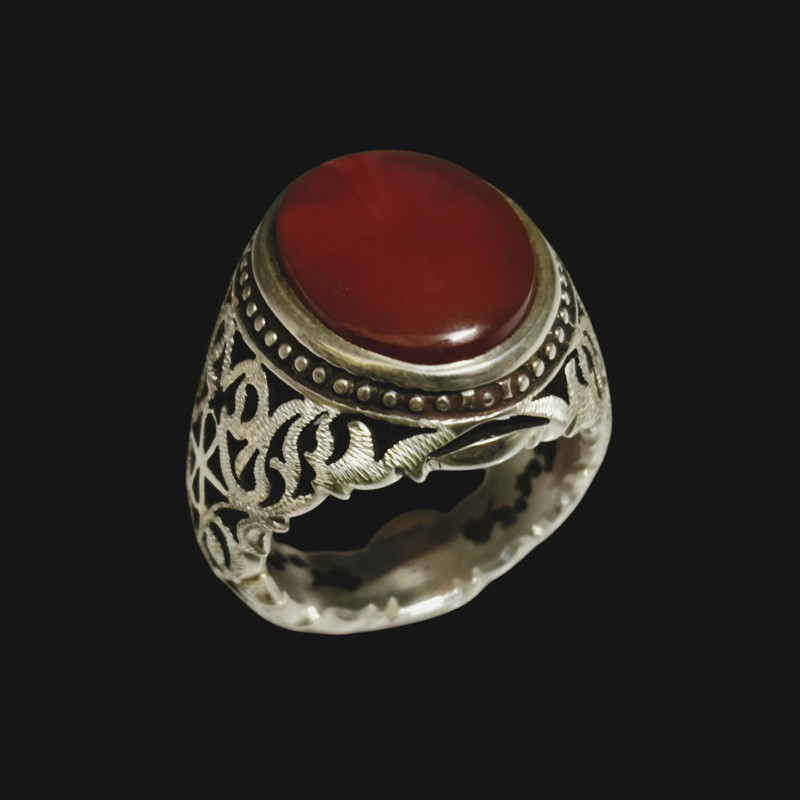 انگشتر نقره مردانه مدل عقیق دستساز کد 313