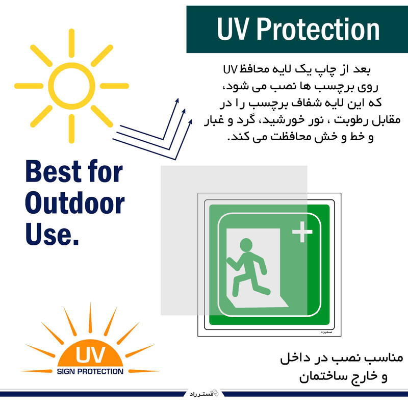 برچسب ایمنی مستر راد طرح به سمت درب خروج اضطراری مدل HSE-OSHA-131