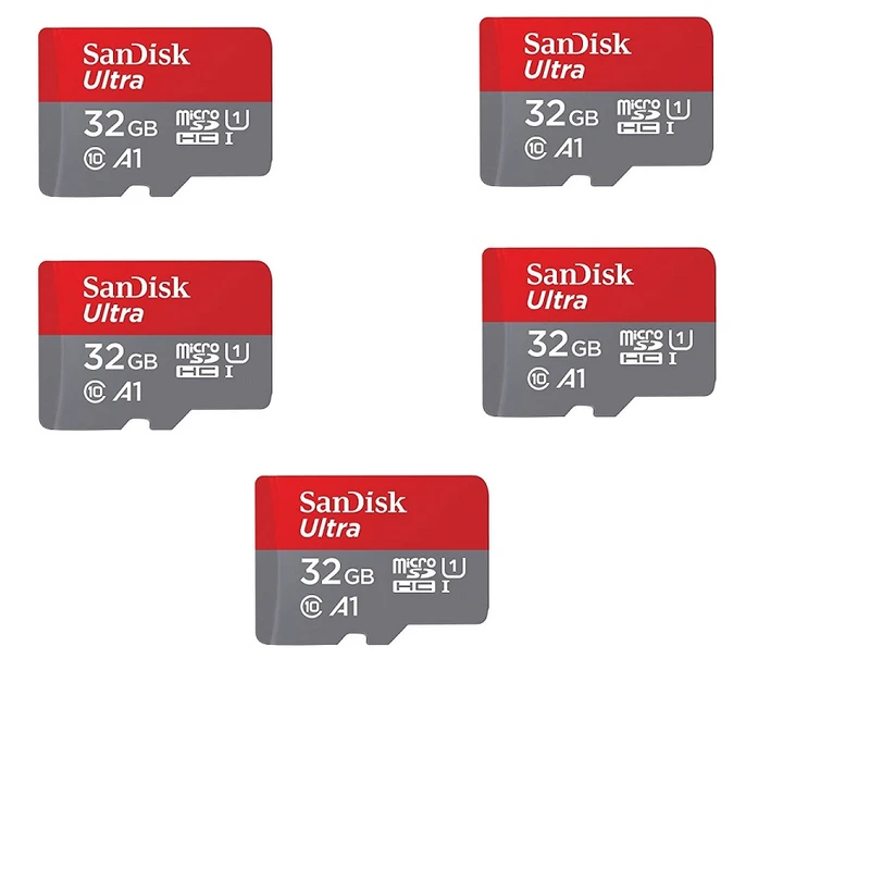 کارت حافظه microSDXC سن دیسک مدل Ultra A1 کلاس 10 استاندارد UHS-I سرعت 120MBps ظرفیت 32 گیگابایت بسته 5 عددی
