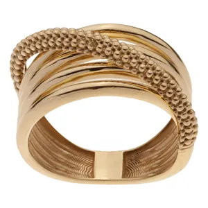 انگشتر طلا کم اجرت 18 عیار زنانه گلدم مدل دو تیکهR341001