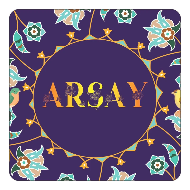 مگنت کاکتی طرح اسم ارسای arsay مدل گل و بلبل کد mg11629