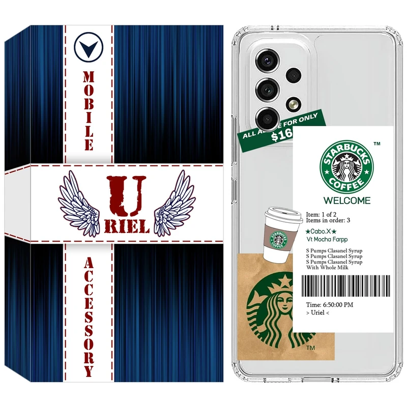 کاور یوریل قاب مدل Clear کد 4 طرح استارباکس مناسب برای گوشی موبایل سامسونگ Galaxy A32 5G / M32 5G