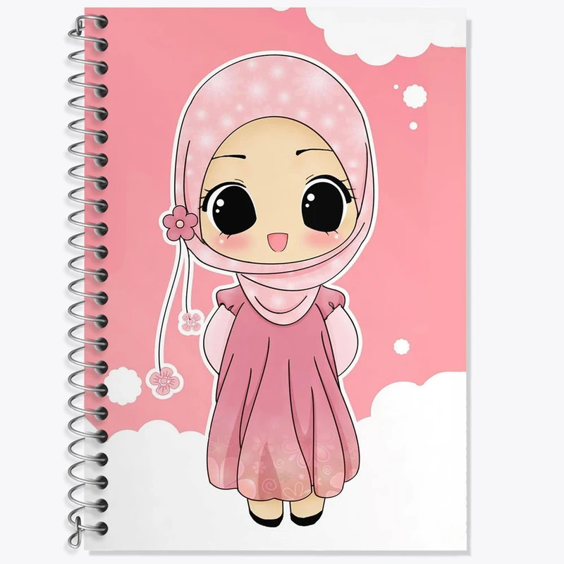 دفتر زبان 50 برگ خندالو مدل سه خط طرح دخترانه کد 26024