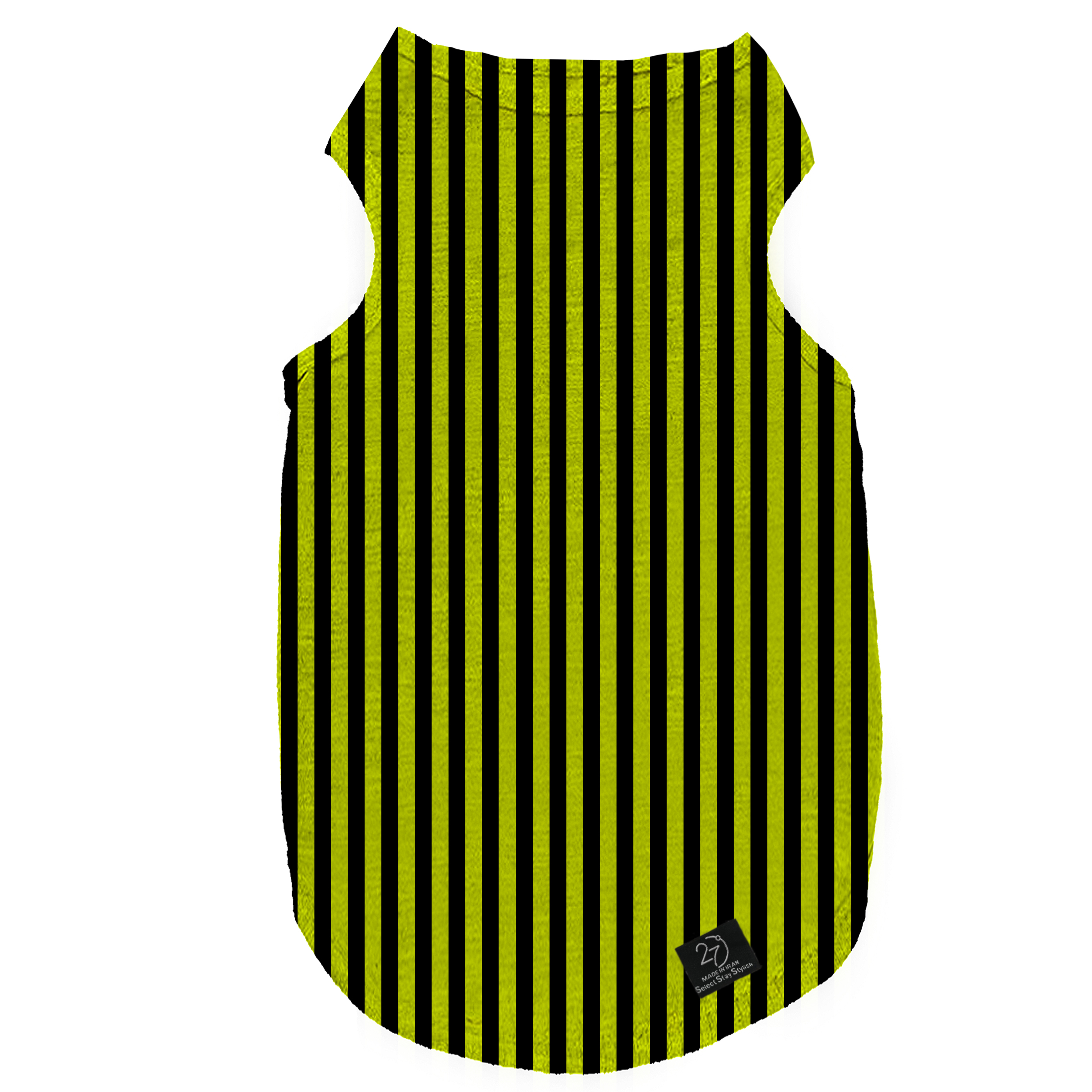 لباس سگ و گربه 27 طرح Black & Yellow Stripes کد MH227 سایز XL