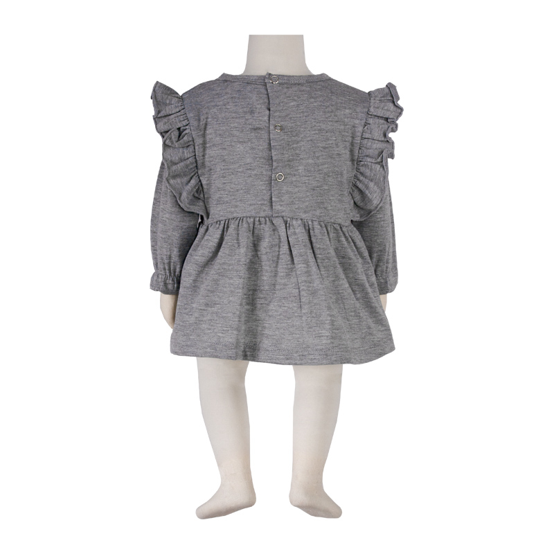 پیراهن نوزادی آدمک مدل پروانه کد 127200 رنگ طوسی