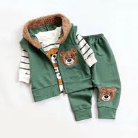 ست 3 تکه لباس نوزادی مدل خرسی کد Sa.Ka