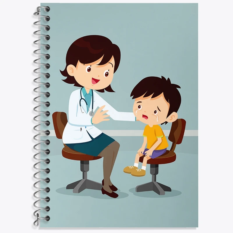 دفتر لغت 50 برگ خندالو طرح پزشک و پرستار کودکانه کد 36501