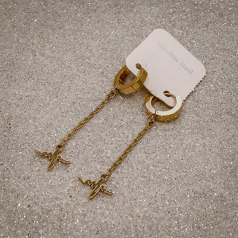 گوشواره زنانه طرح ضربان کد RKH_1002 گوشواره زنانه طرح ضربان کد RKH_1002