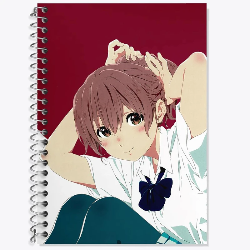 دفتر زبان 50 برگ خندالو مدل دو خط طرح شوکو نیشیمیا انیمه سایلنت ویس A Silent Voice کد 15817