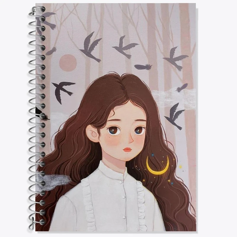 دفتر زبان 50 برگ خندالو مدل سه خط طرح دخترانه کد 25633