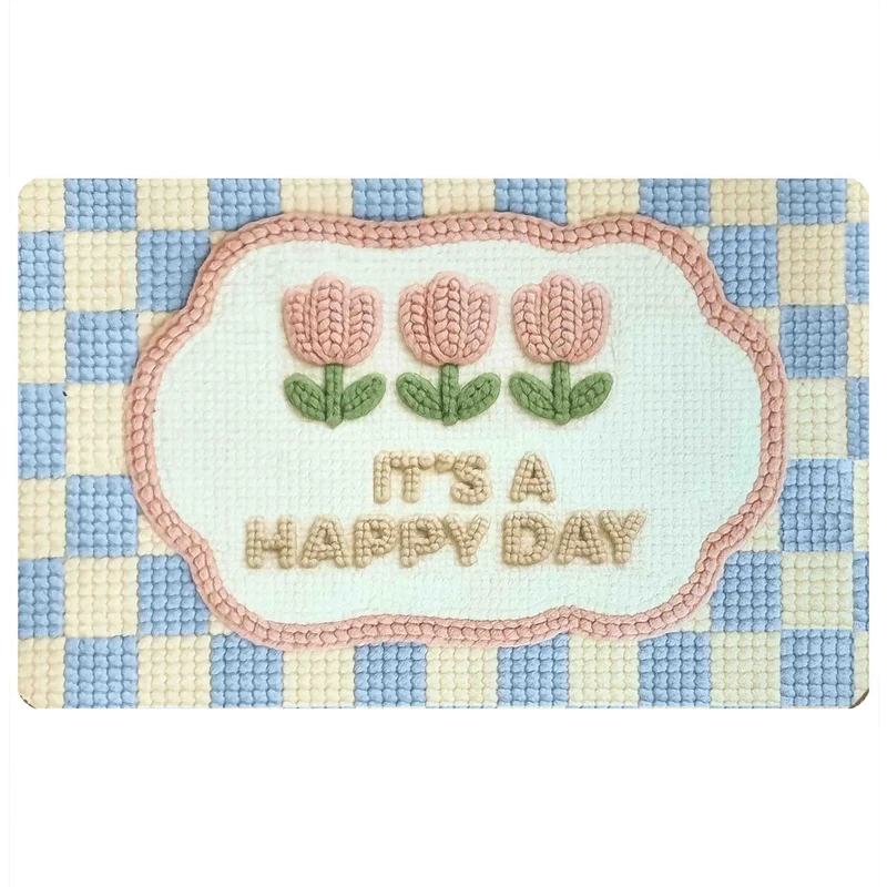 پادری مدل مخمل اسپرت طرح فانتزی هپی دی  SP-109  سایز 70x50 سانتی‌متر مناسب برای فضای داخلی